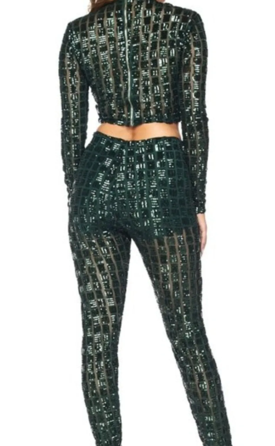 2 piece Metallic Green