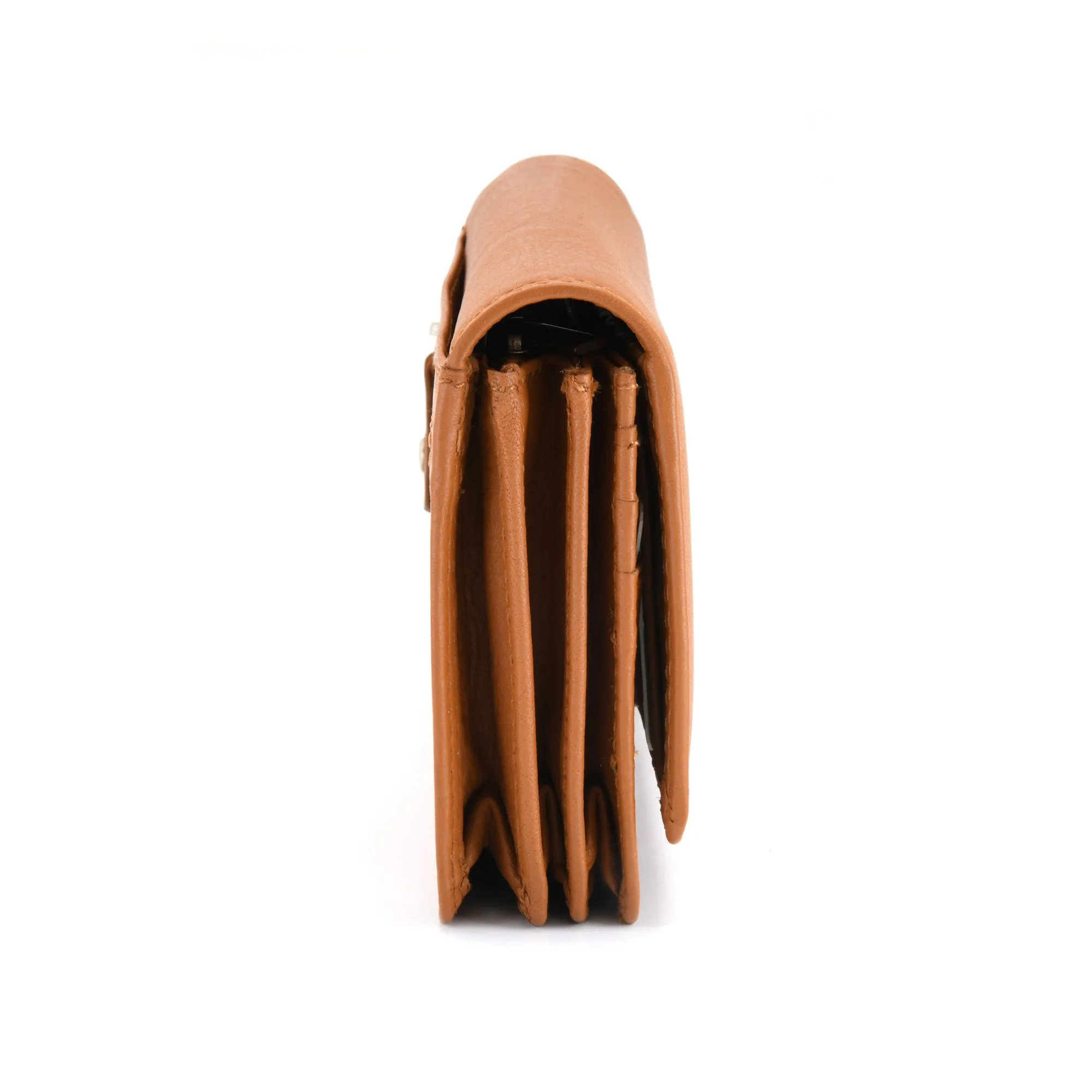 300956 Compact Leather Clutch Wallet for Ladies in Tan Color | Style n Craft