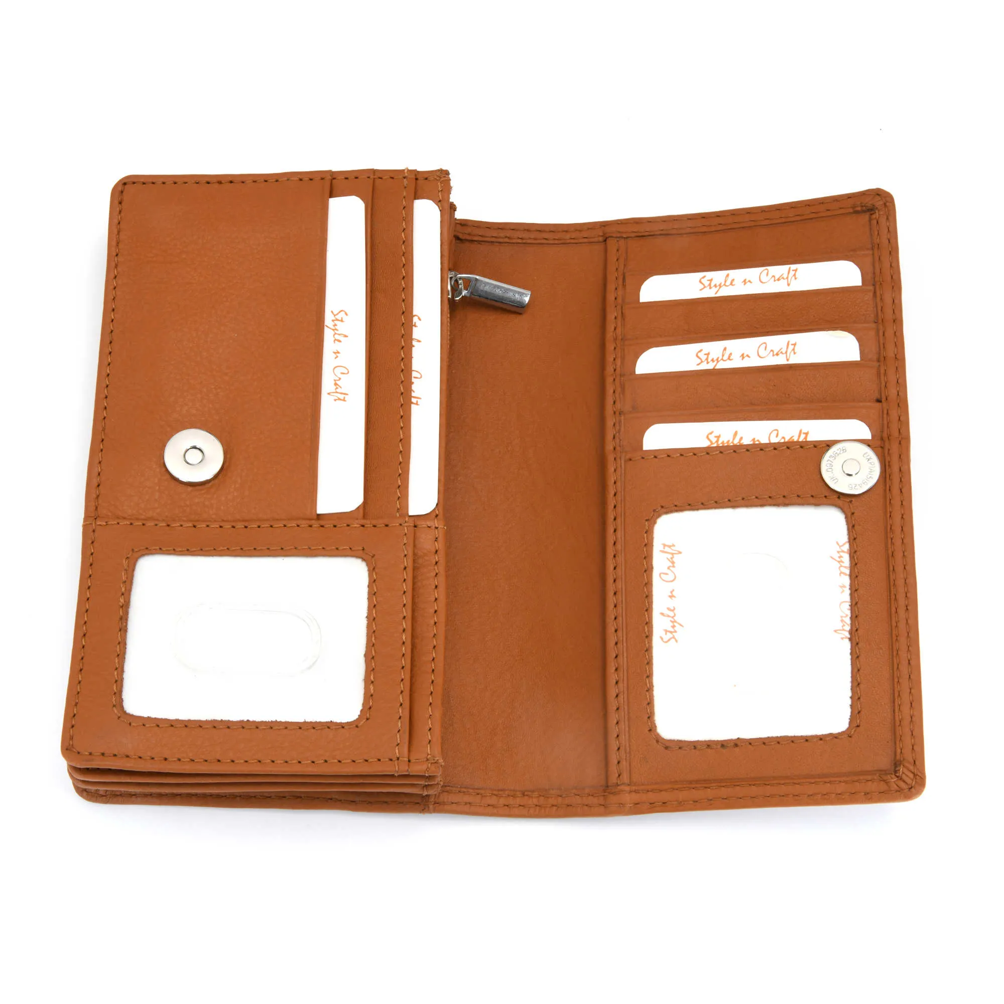 300956 Compact Leather Clutch Wallet for Ladies in Tan Color | Style n Craft