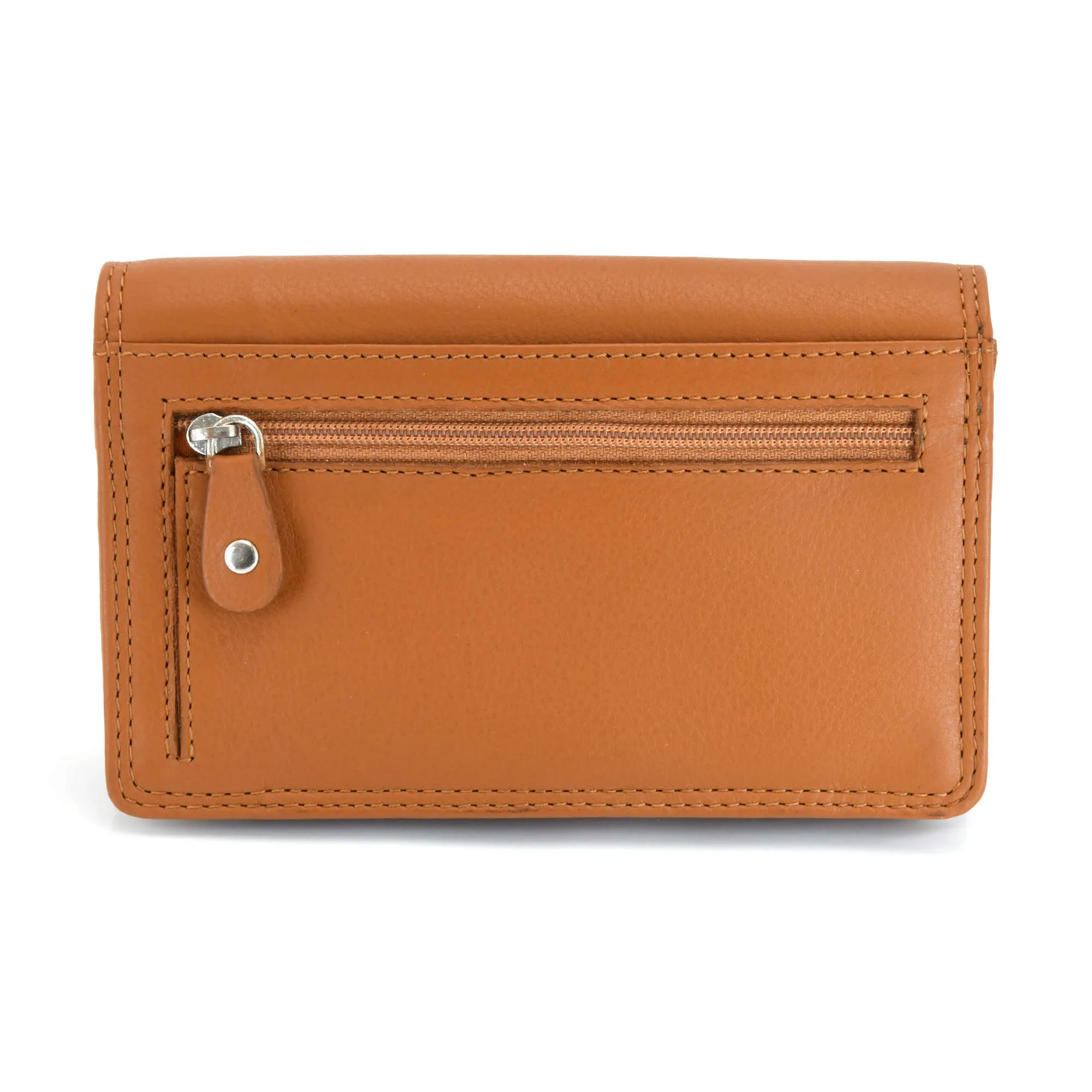 300956 Compact Leather Clutch Wallet for Ladies in Tan Color | Style n Craft