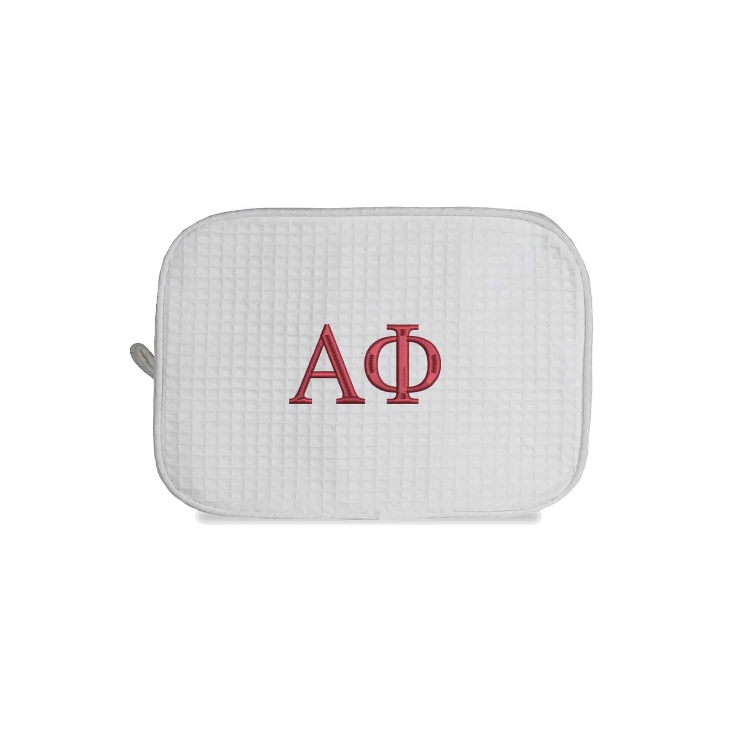 Alpha Phi Waffle Weave Cosmetic Bag