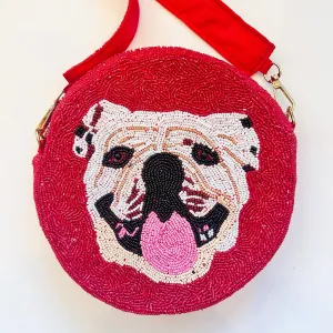 Beaded Round Bulldog Handbag