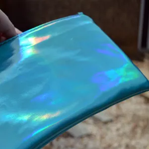 Blue Holographic Wristlet