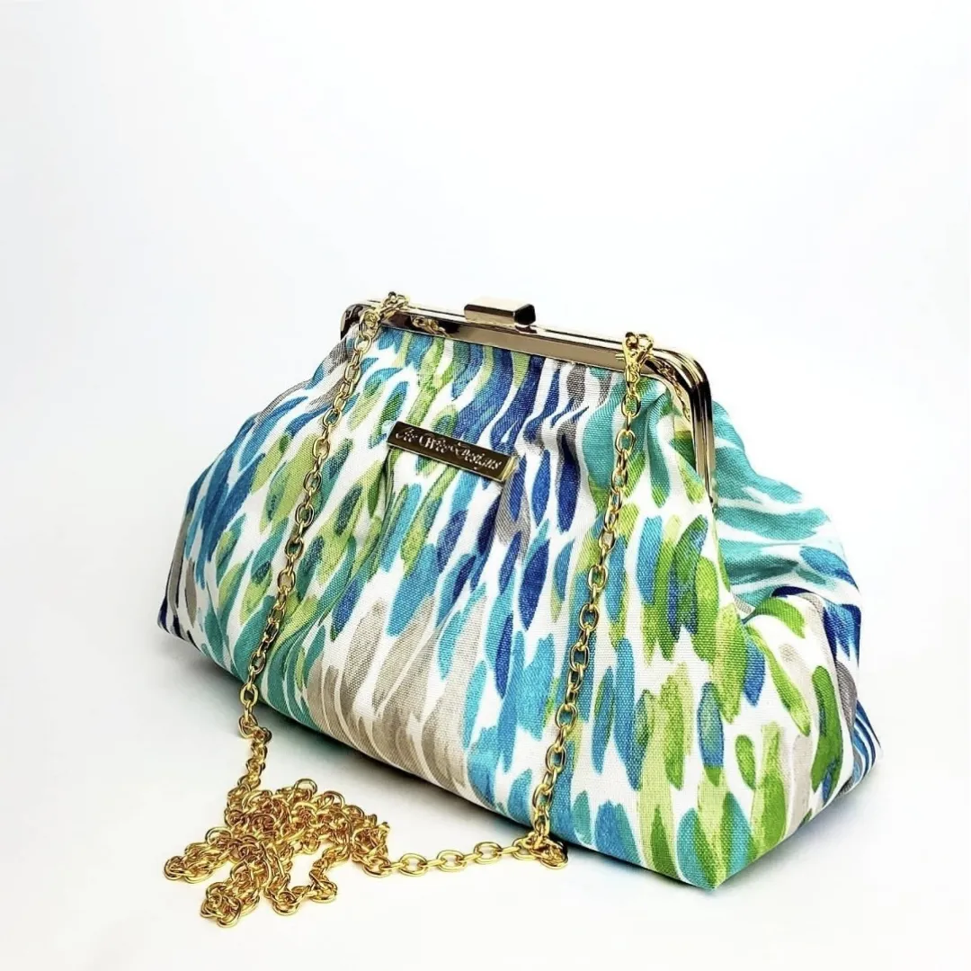 Blue Rain Gold Clasp Purse