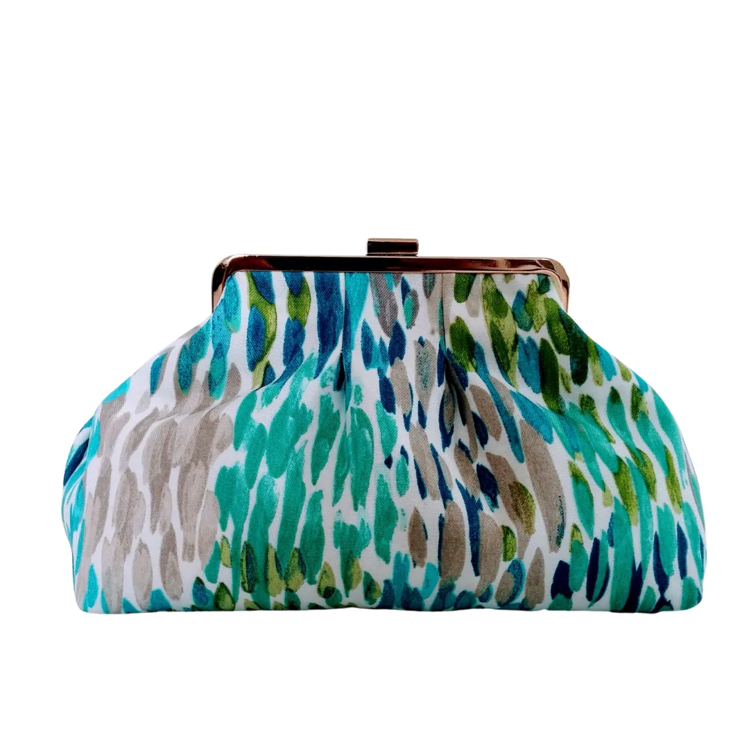 Blue Rain Gold Clasp Purse