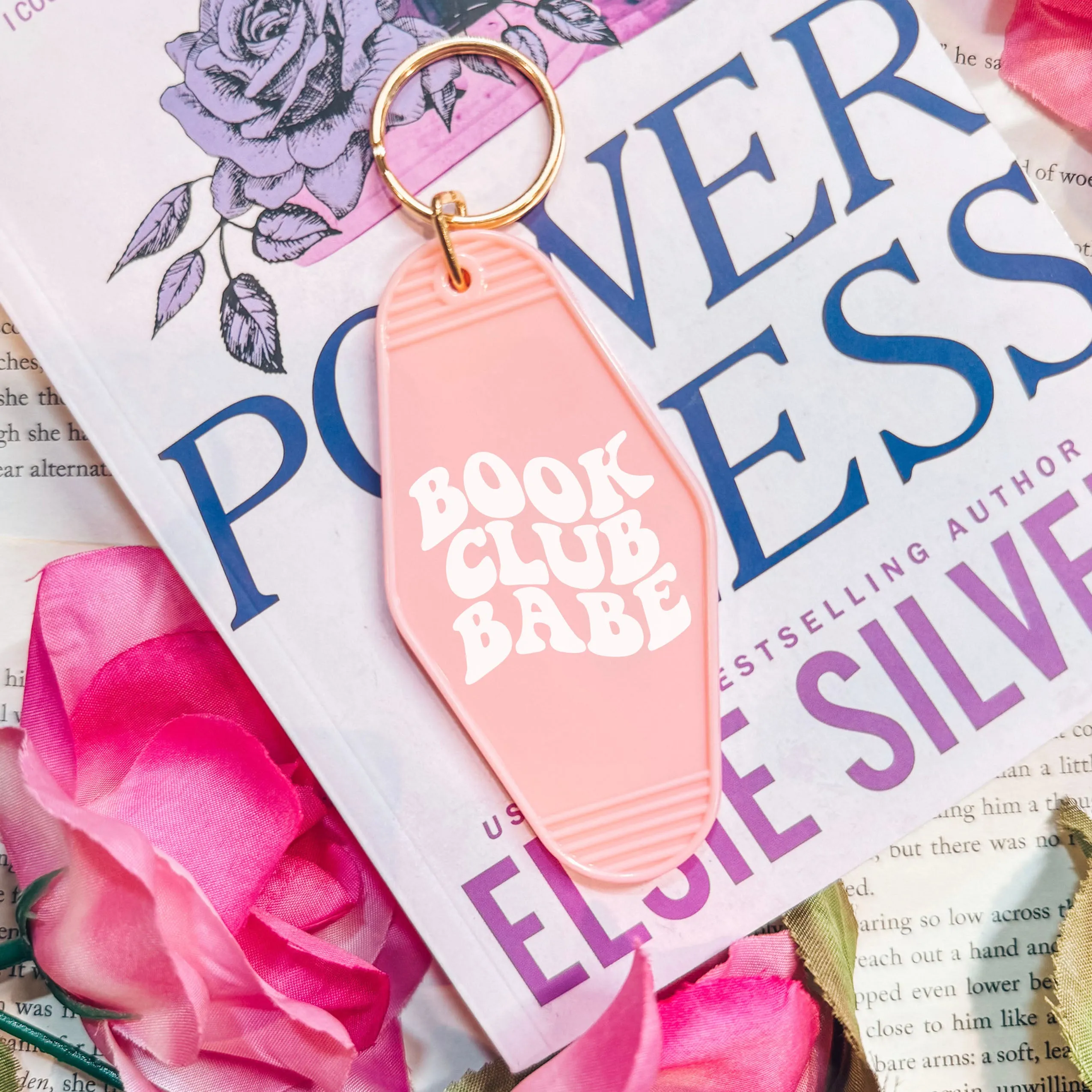 Book Club Babe Retro Motel Keychain | Perfect for Readers and Book Lovers