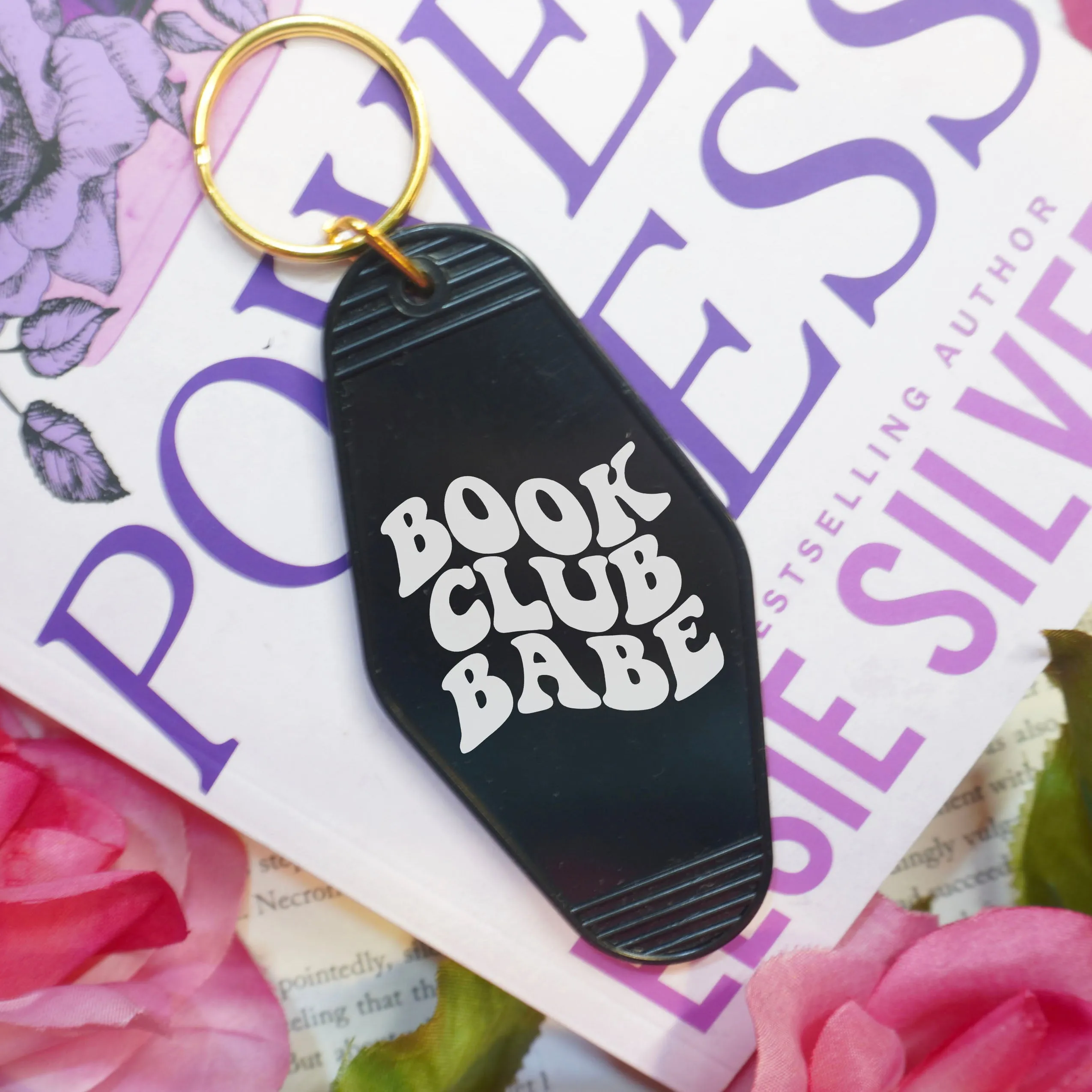 Book Club Babe Retro Motel Keychain | Perfect for Readers and Book Lovers