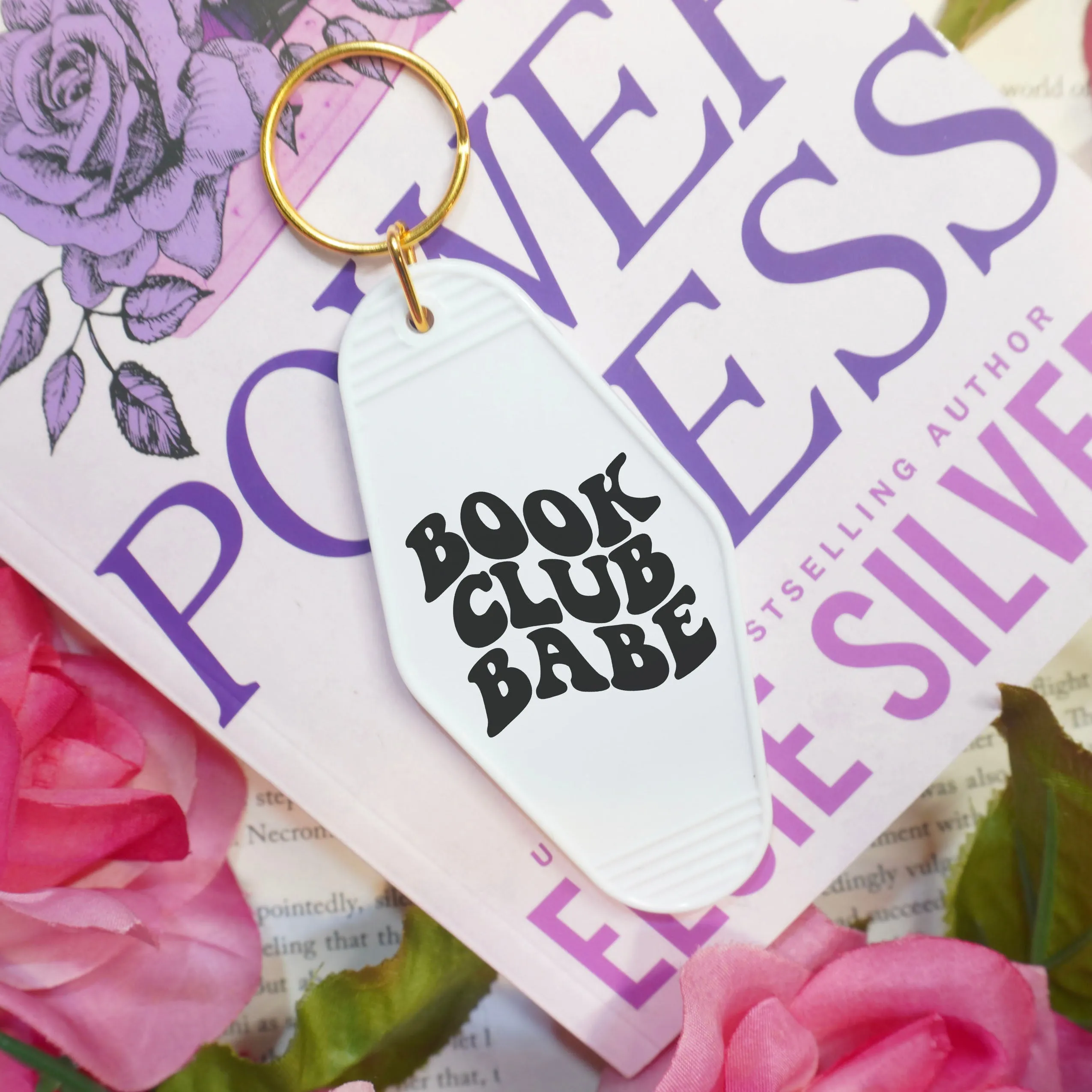 Book Club Babe Retro Motel Keychain | Perfect for Readers and Book Lovers