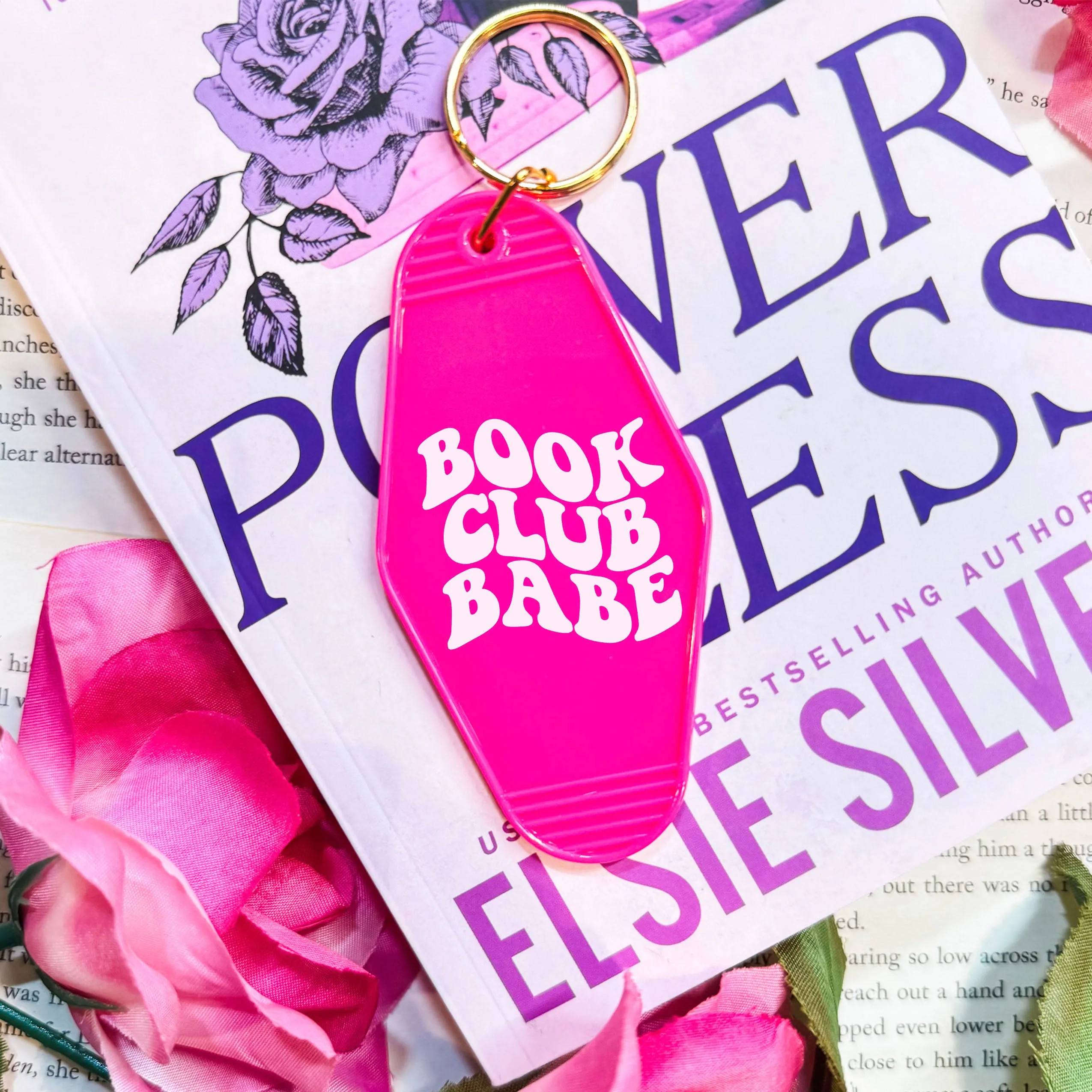 Book Club Babe Retro Motel Keychain | Perfect for Readers and Book Lovers