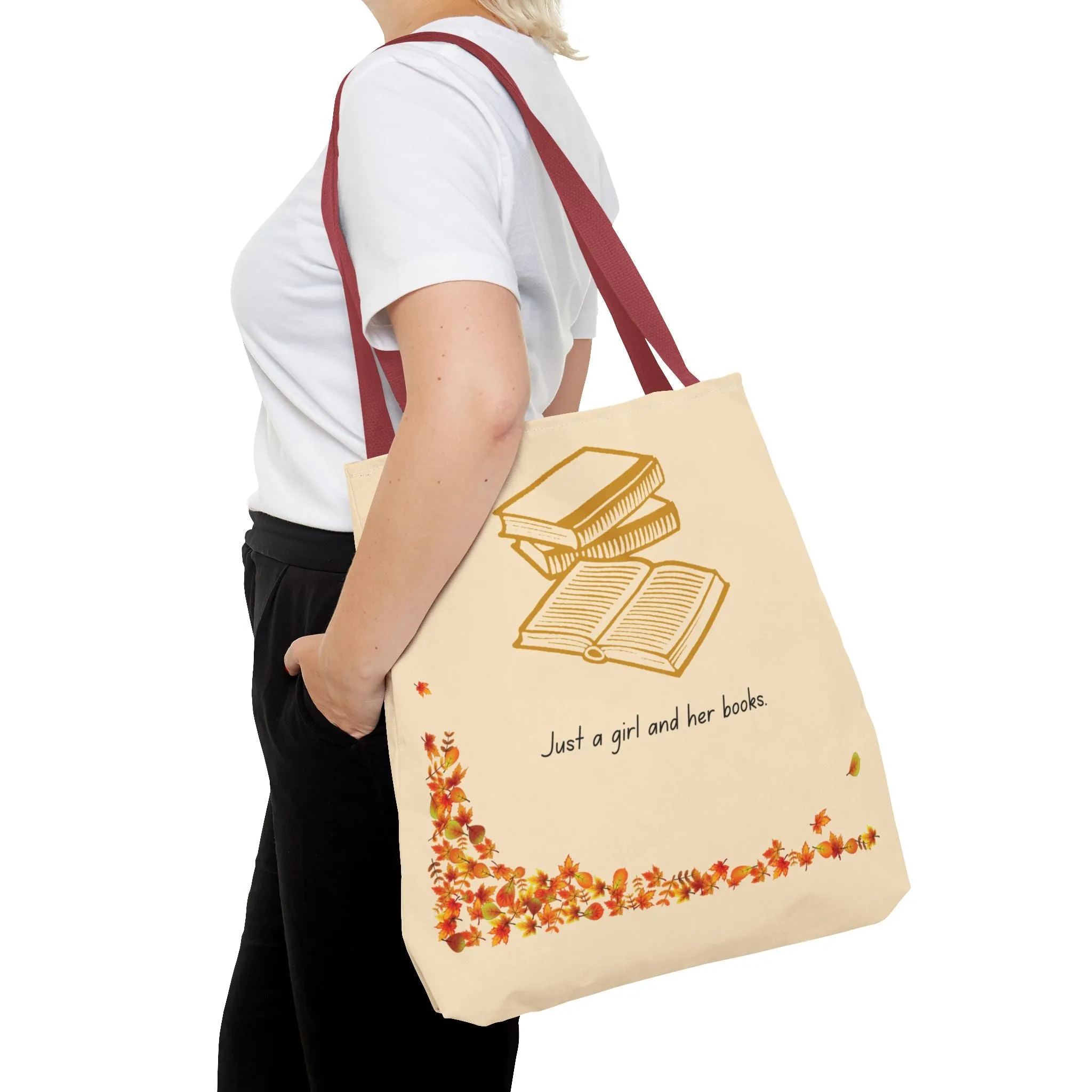 Book Lover Tote Bag - "Just a Girl and Her Books"