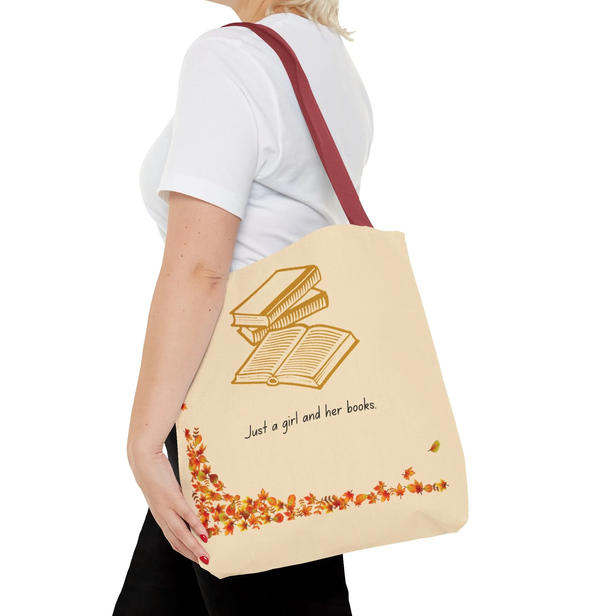 Book Lover Tote Bag - "Just a Girl and Her Books"
