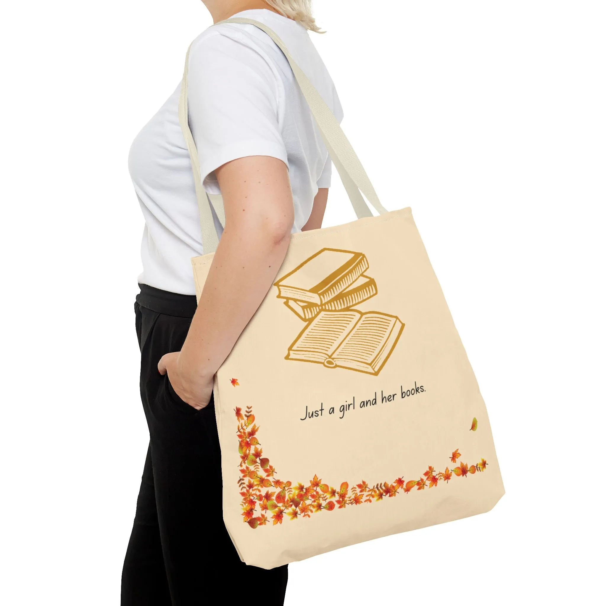 Book Lover Tote Bag - "Just a Girl and Her Books"