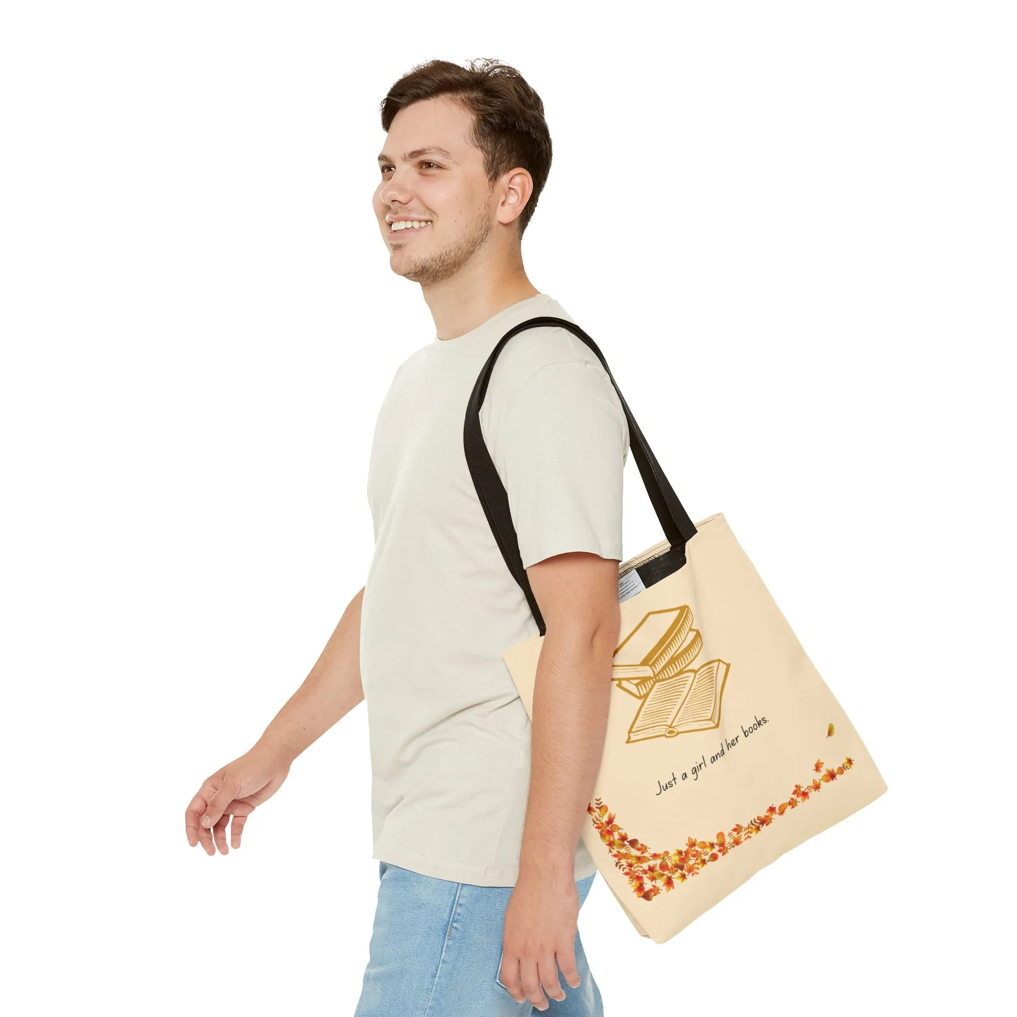 Book Lover Tote Bag - "Just a Girl and Her Books"