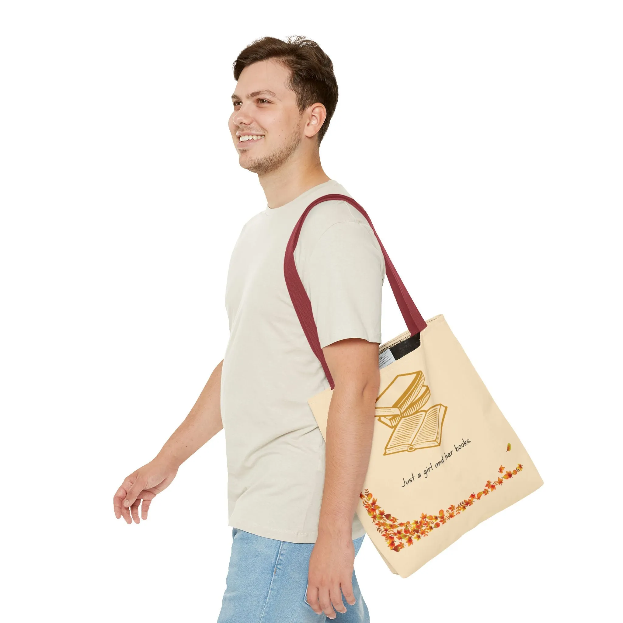 Book Lover Tote Bag - "Just a Girl and Her Books"