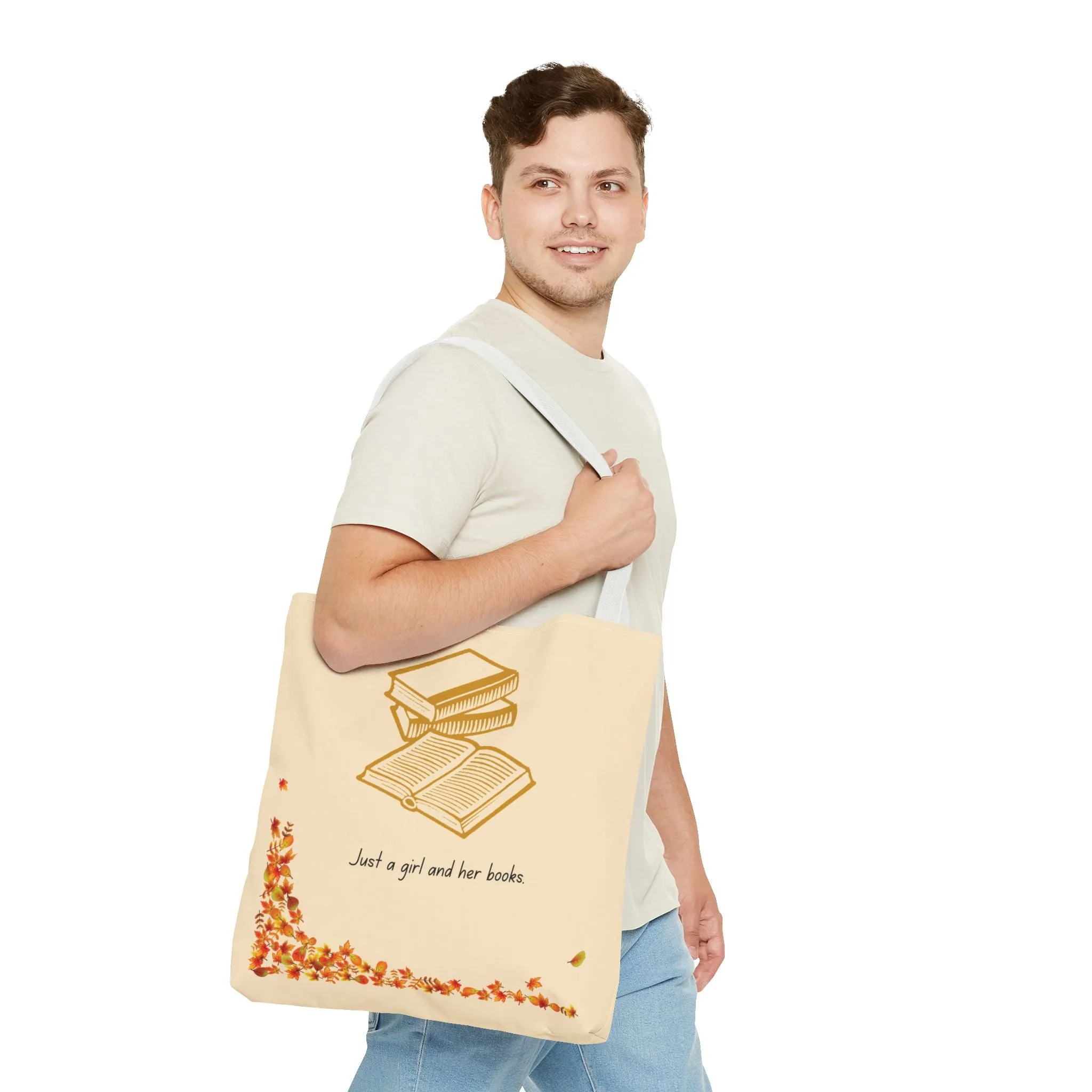 Book Lover Tote Bag - "Just a Girl and Her Books"