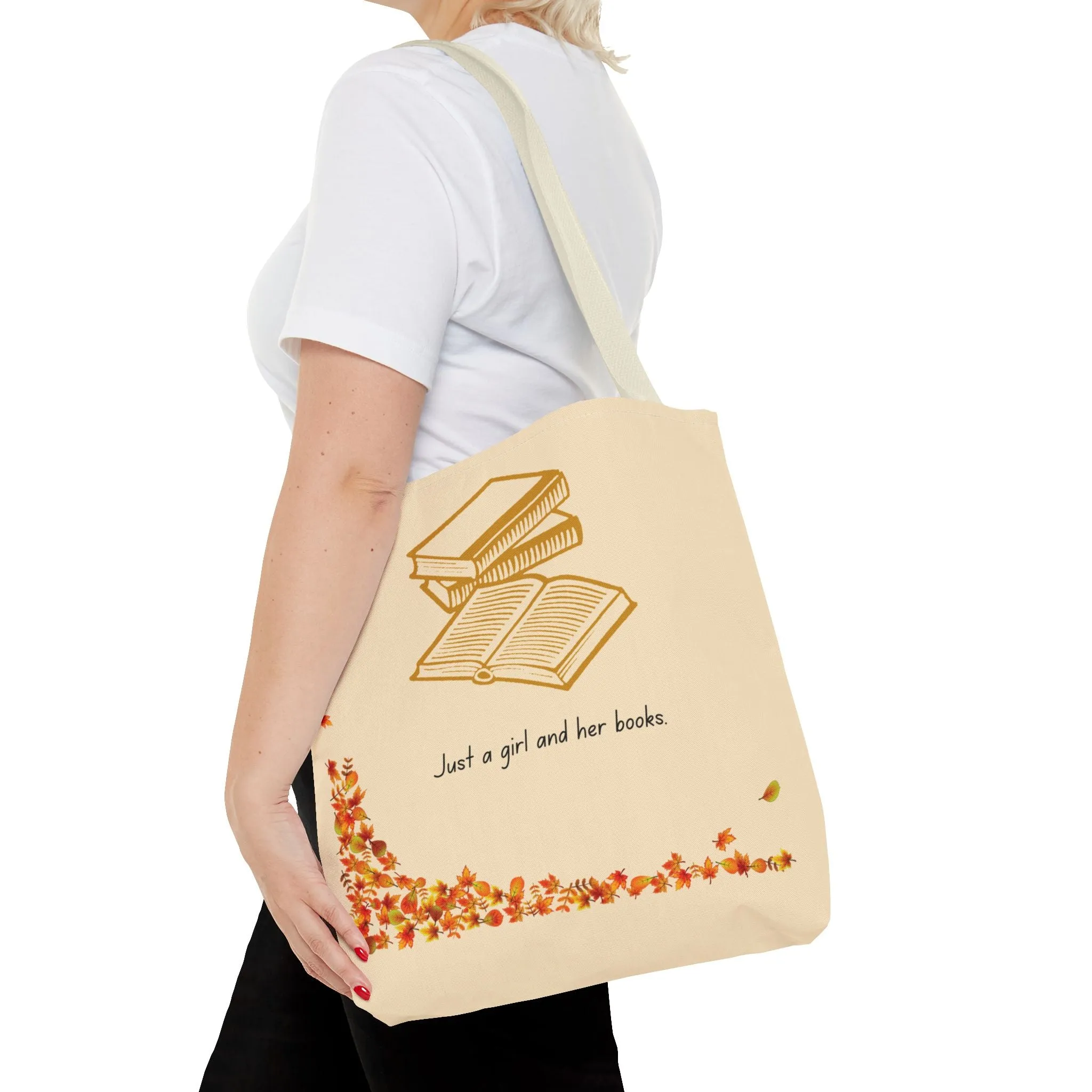 Book Lover Tote Bag - "Just a Girl and Her Books"