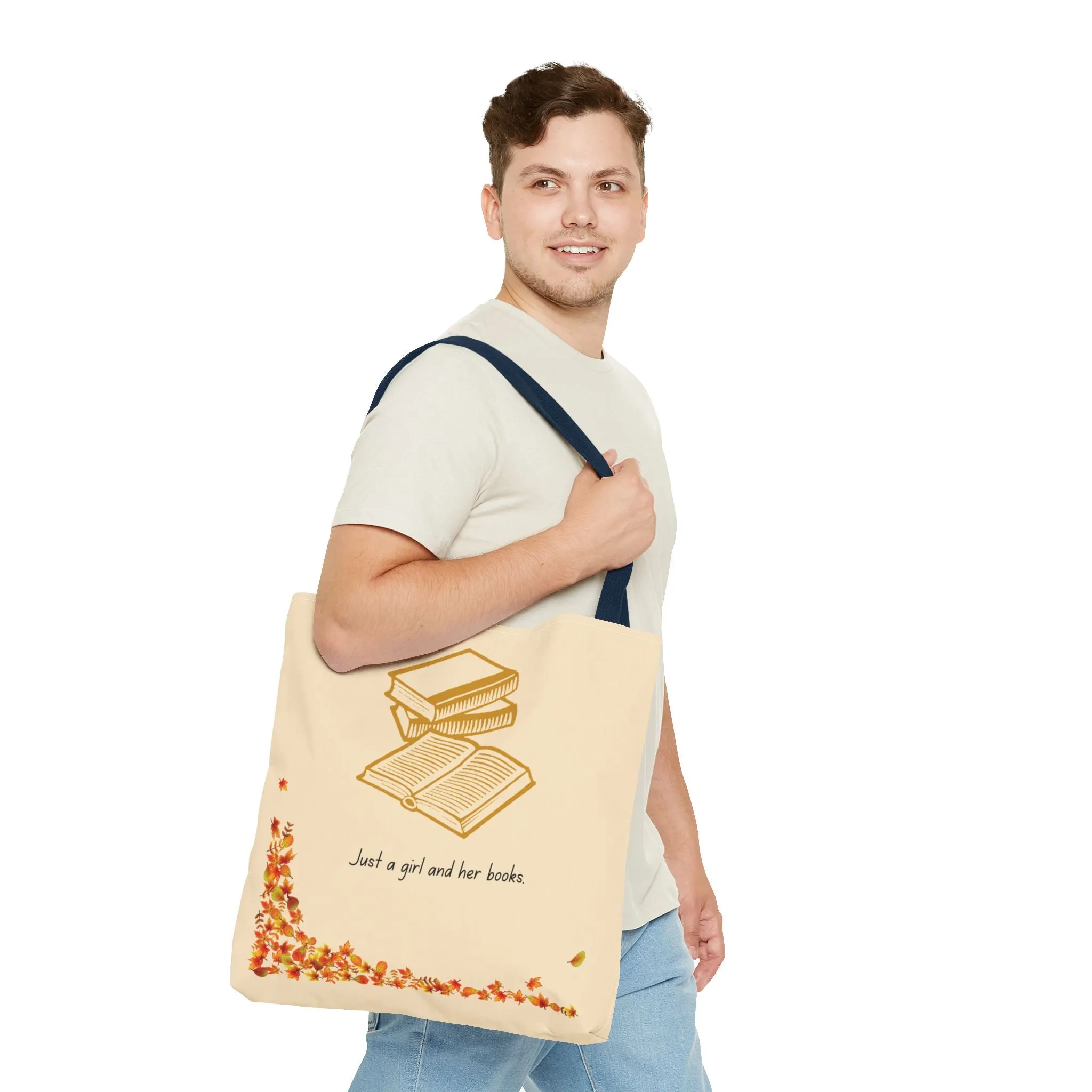 Book Lover Tote Bag - "Just a Girl and Her Books"