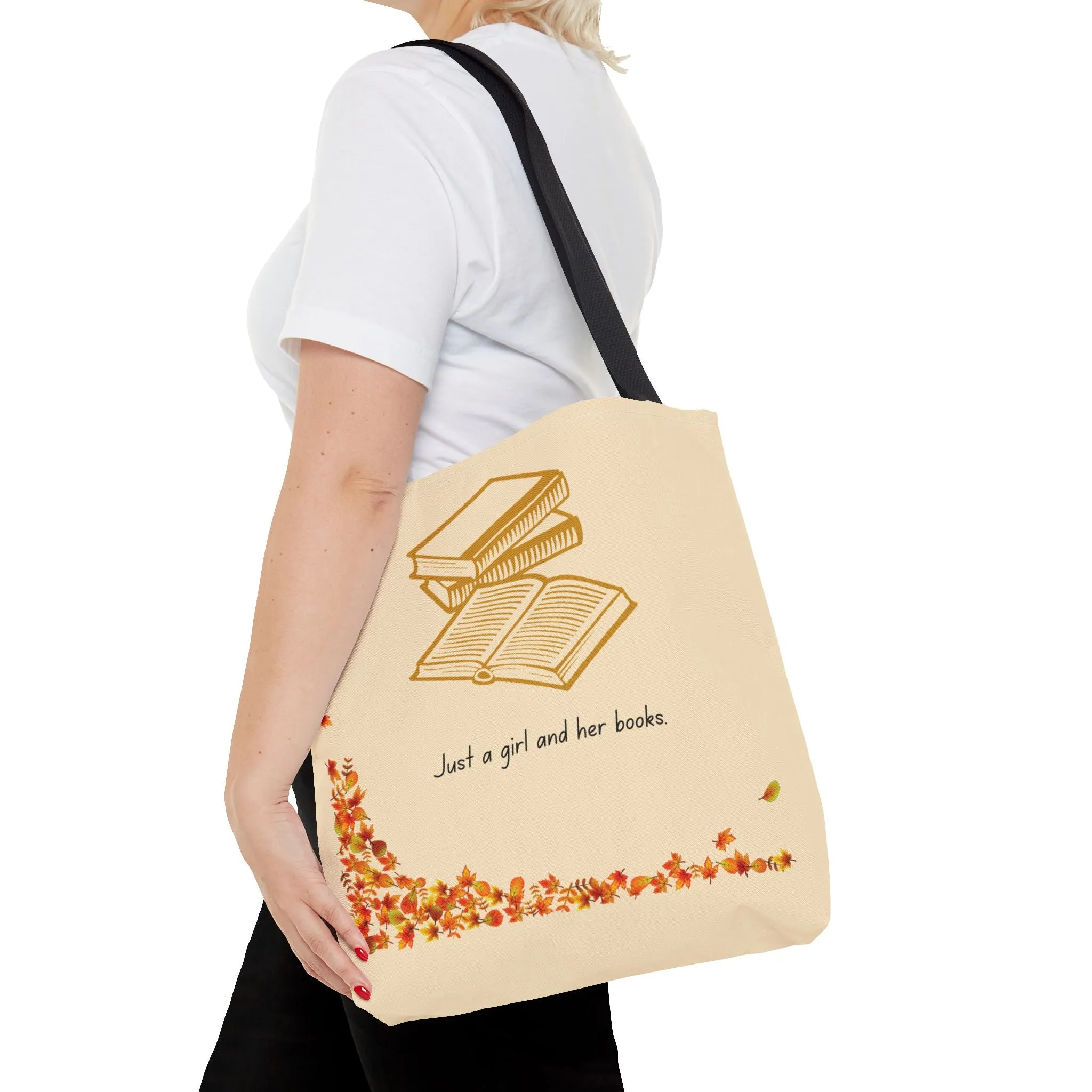 Book Lover Tote Bag - "Just a Girl and Her Books"