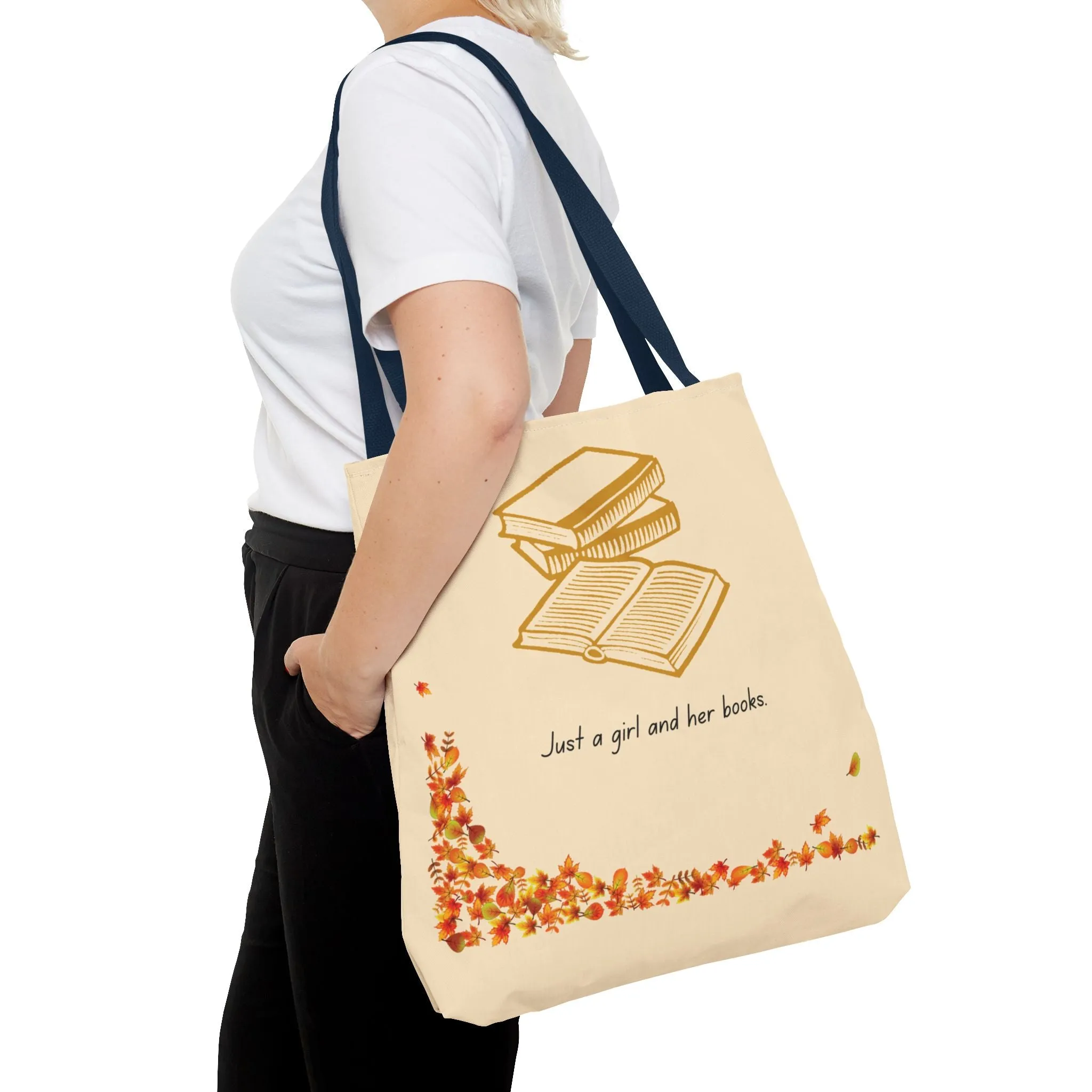 Book Lover Tote Bag - "Just a Girl and Her Books"