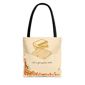 Book Lover Tote Bag - "Just a Girl and Her Books"