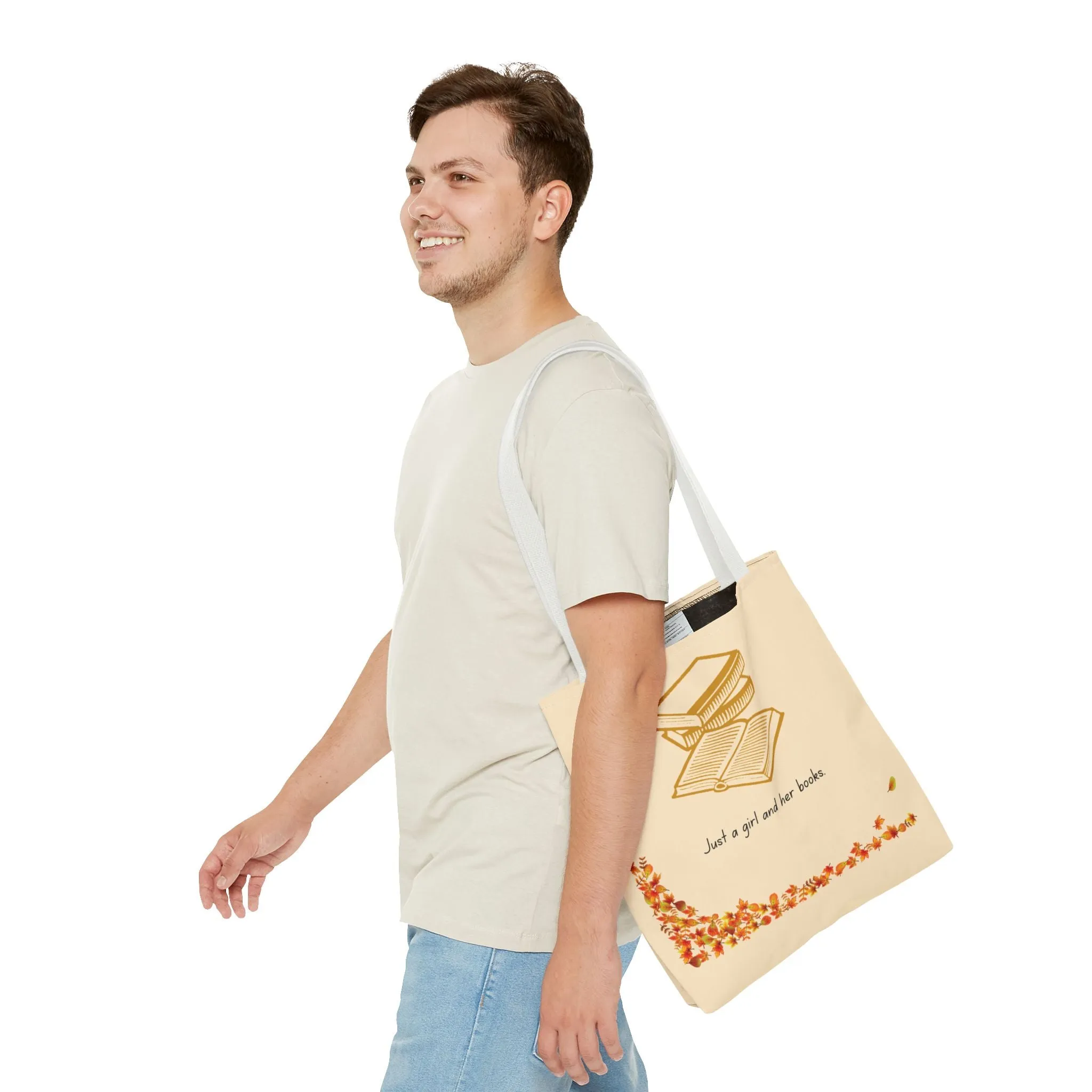 Book Lover Tote Bag - "Just a Girl and Her Books"
