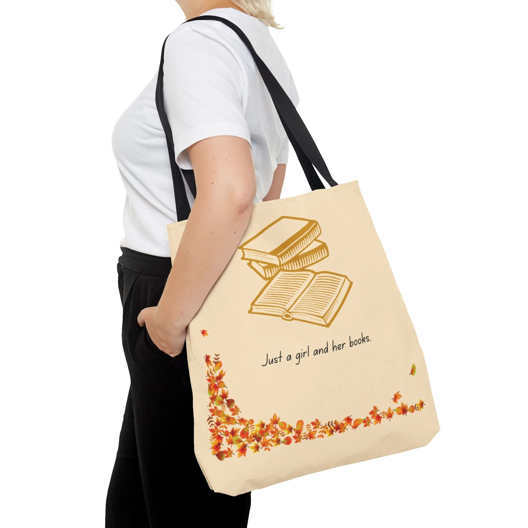 Book Lover Tote Bag - "Just a Girl and Her Books"