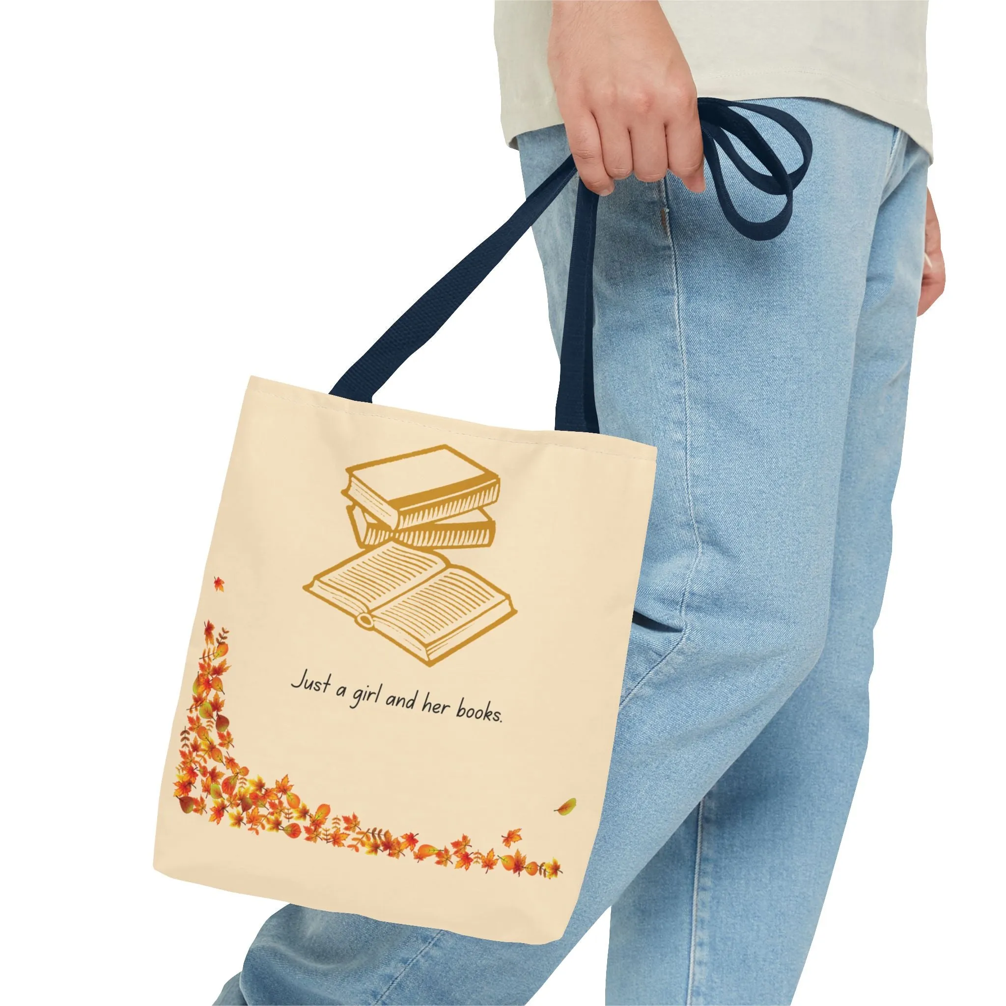 Book Lover Tote Bag - "Just a Girl and Her Books"
