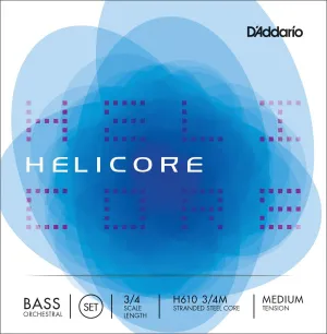 D'Addario Helicore Double Bass String Set 3/4 Orchestral