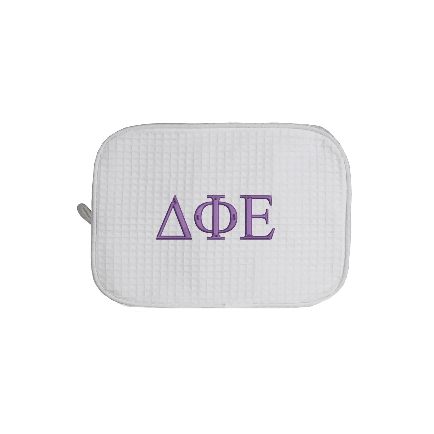 Delta Phi Epsilon Waffle Weave Cosmetic Bag