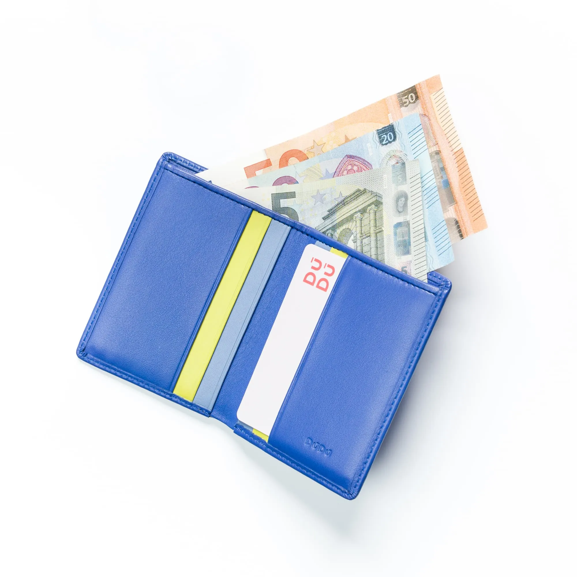 DUDU Men's Leather Wallet, Slim men's wallet with credit card holder, cash case holder, small and compact, with RFID protection