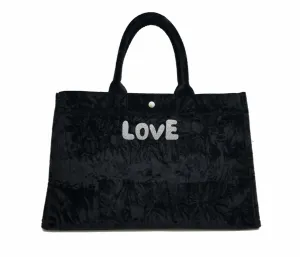 East West Bag: Black Crushed Velvet  LOVE