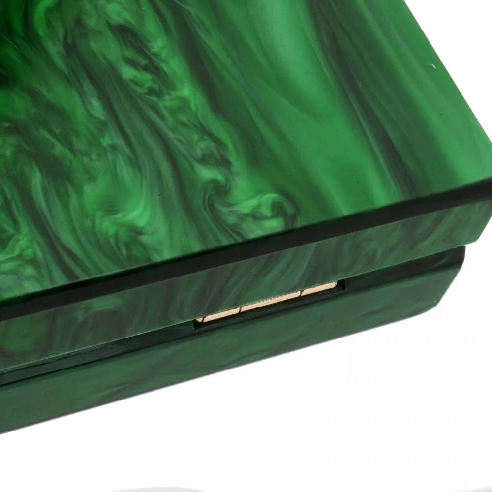 Evening Clutch Bag, Marbling for Women CrossBody Bag with Pearl Chain