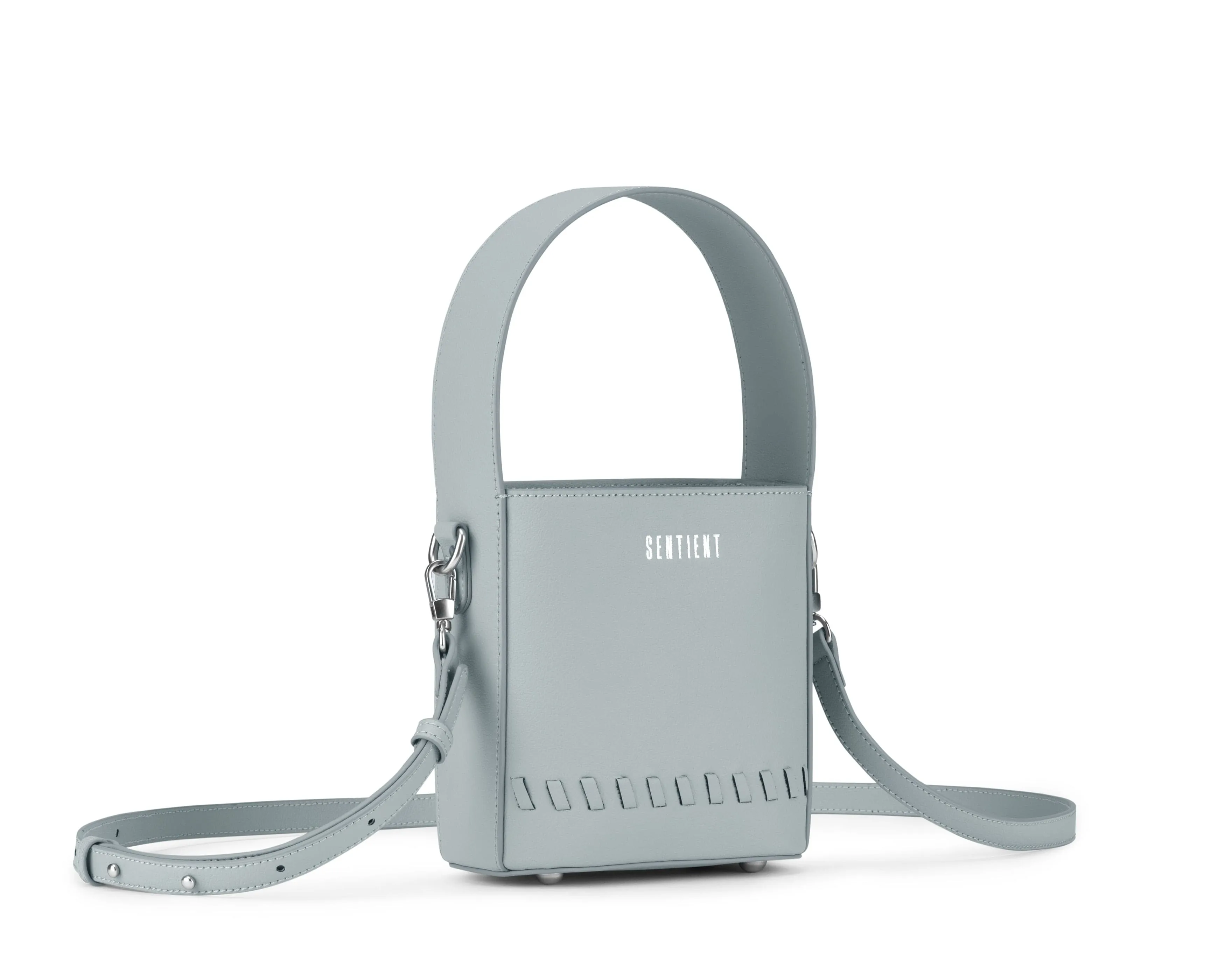 Fauna Mini Apple Leather Vegan Crossbody Bag | Steel Blue