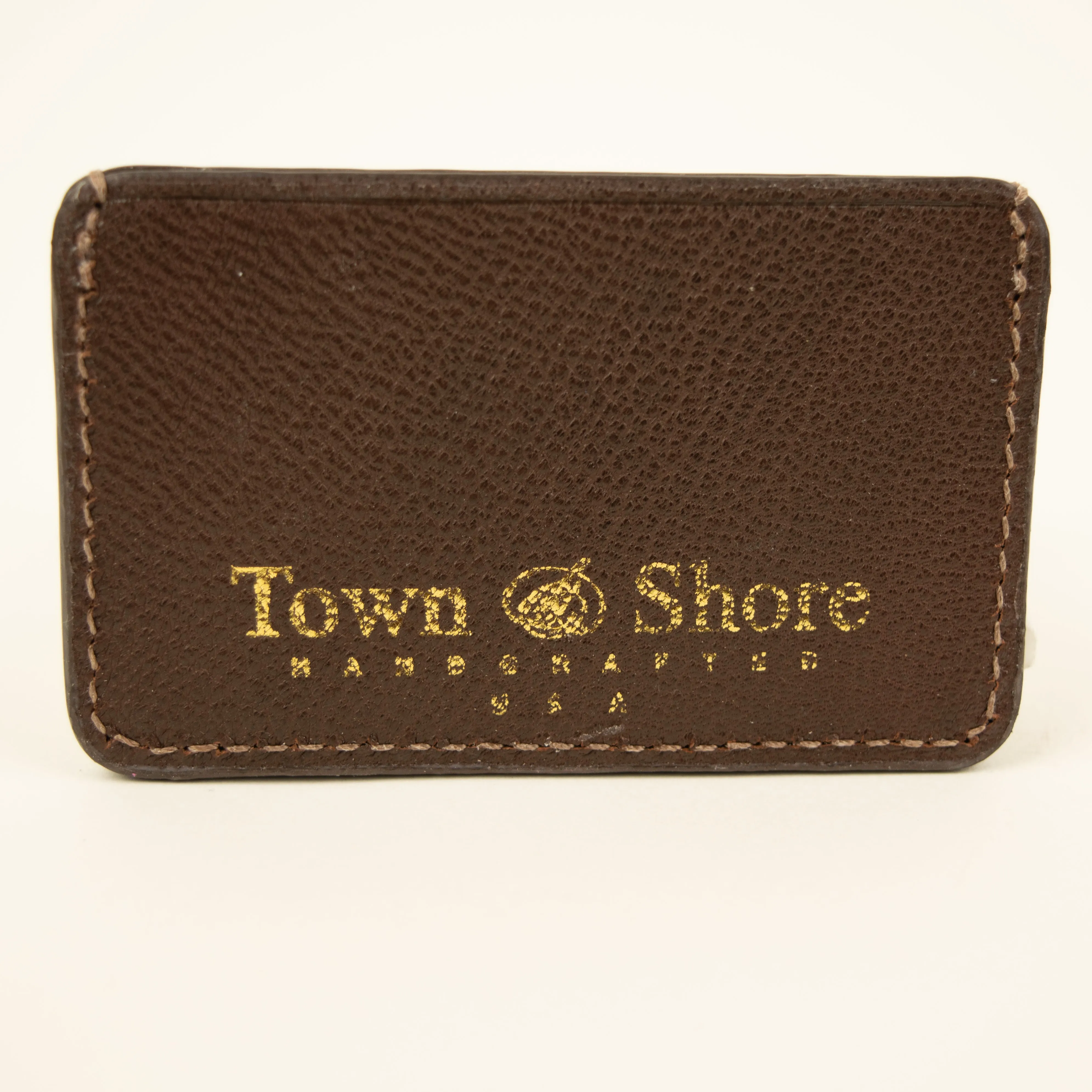 French Chèvre Leather Card Case - Limited Edition in Coral and Brown