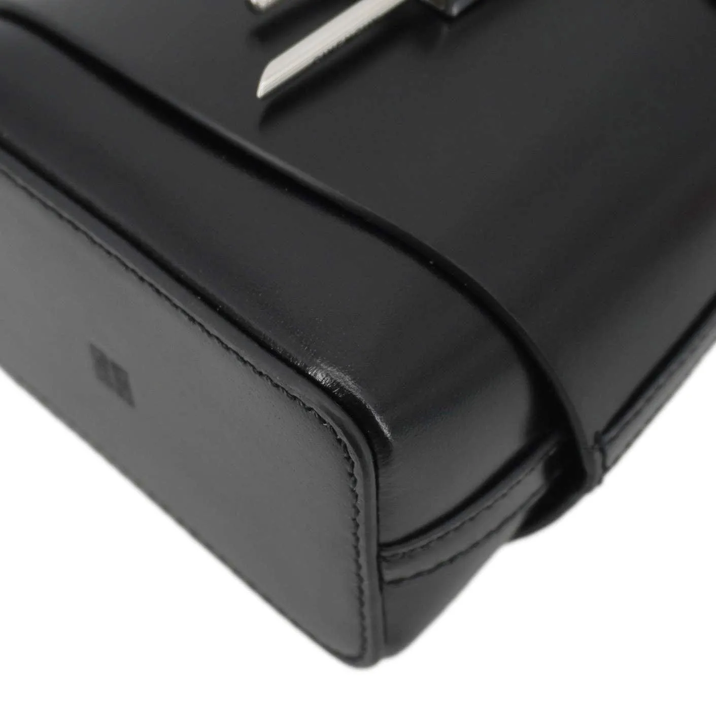 GIVENCHY Shark Lock Micro Box Calfskin Leather Bucket Bag Black