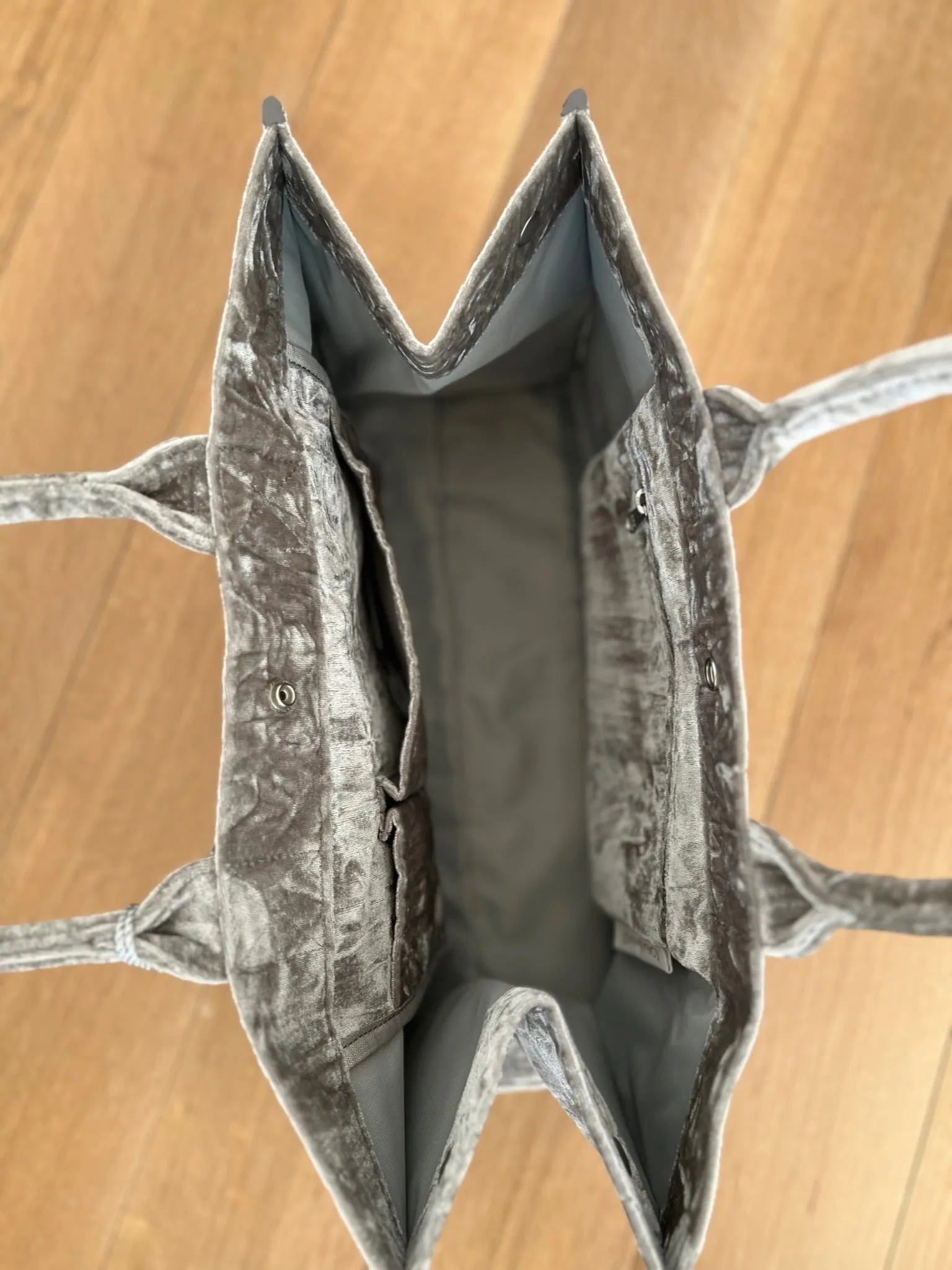 Grey Velvet East West Bag   FREE Silver Tassel   FREE Silver Jewelry Pins
