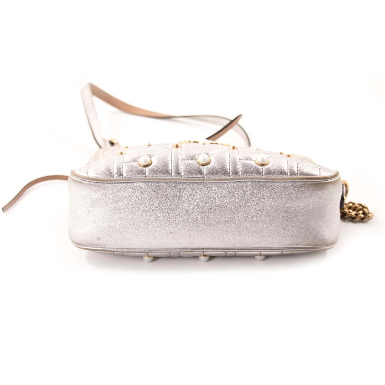 Gucci GG Marmont Matelassé Silver Metallic Bag