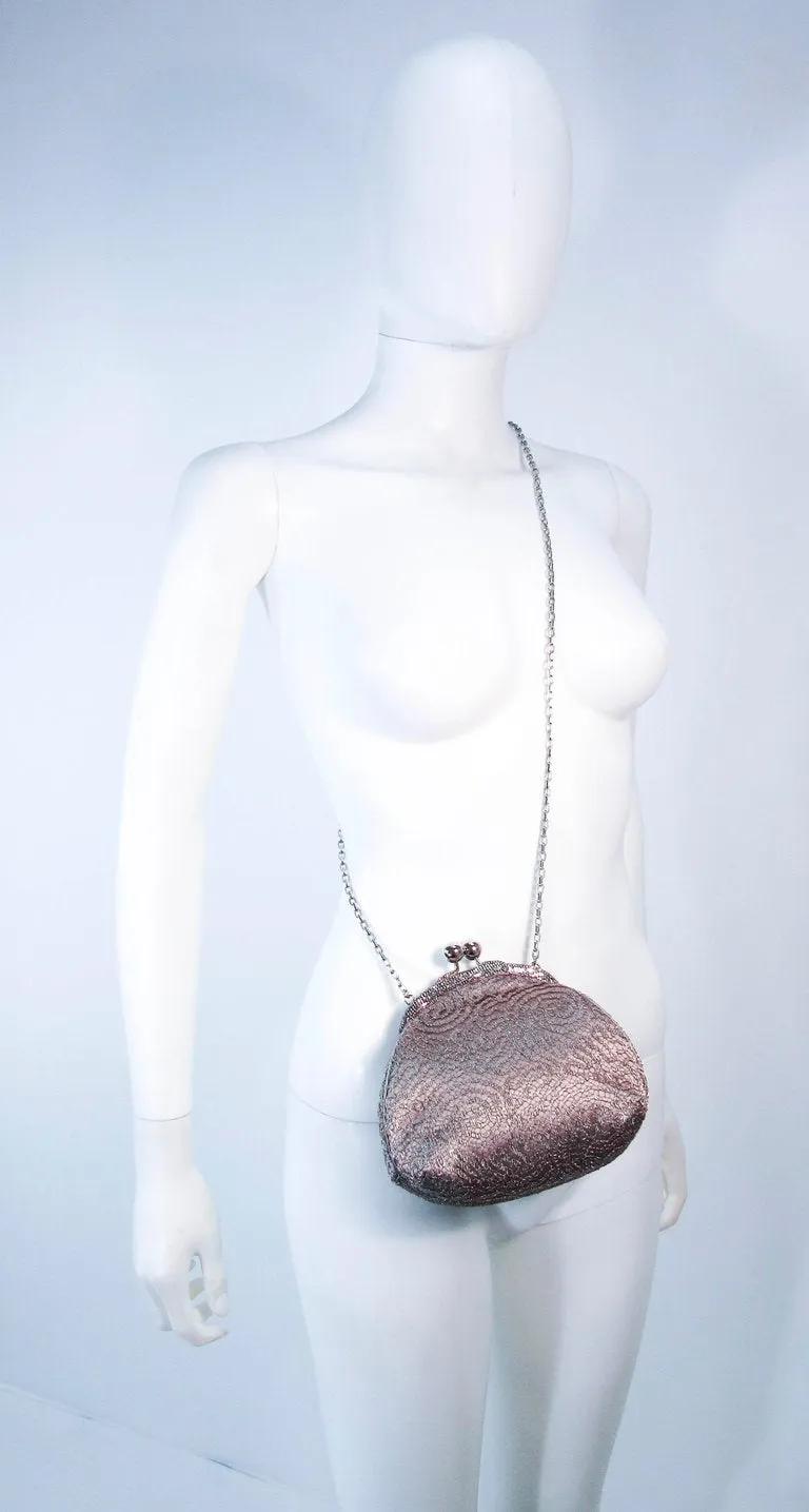 JUDITH LEIBER Embroidered  Purse with Silvertone Hardware