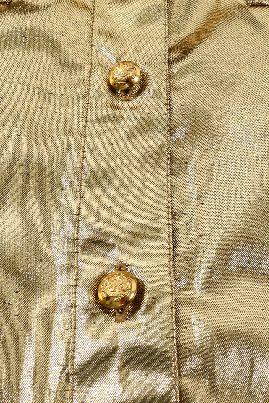 Lamé Metallic Bow Tie Blouse