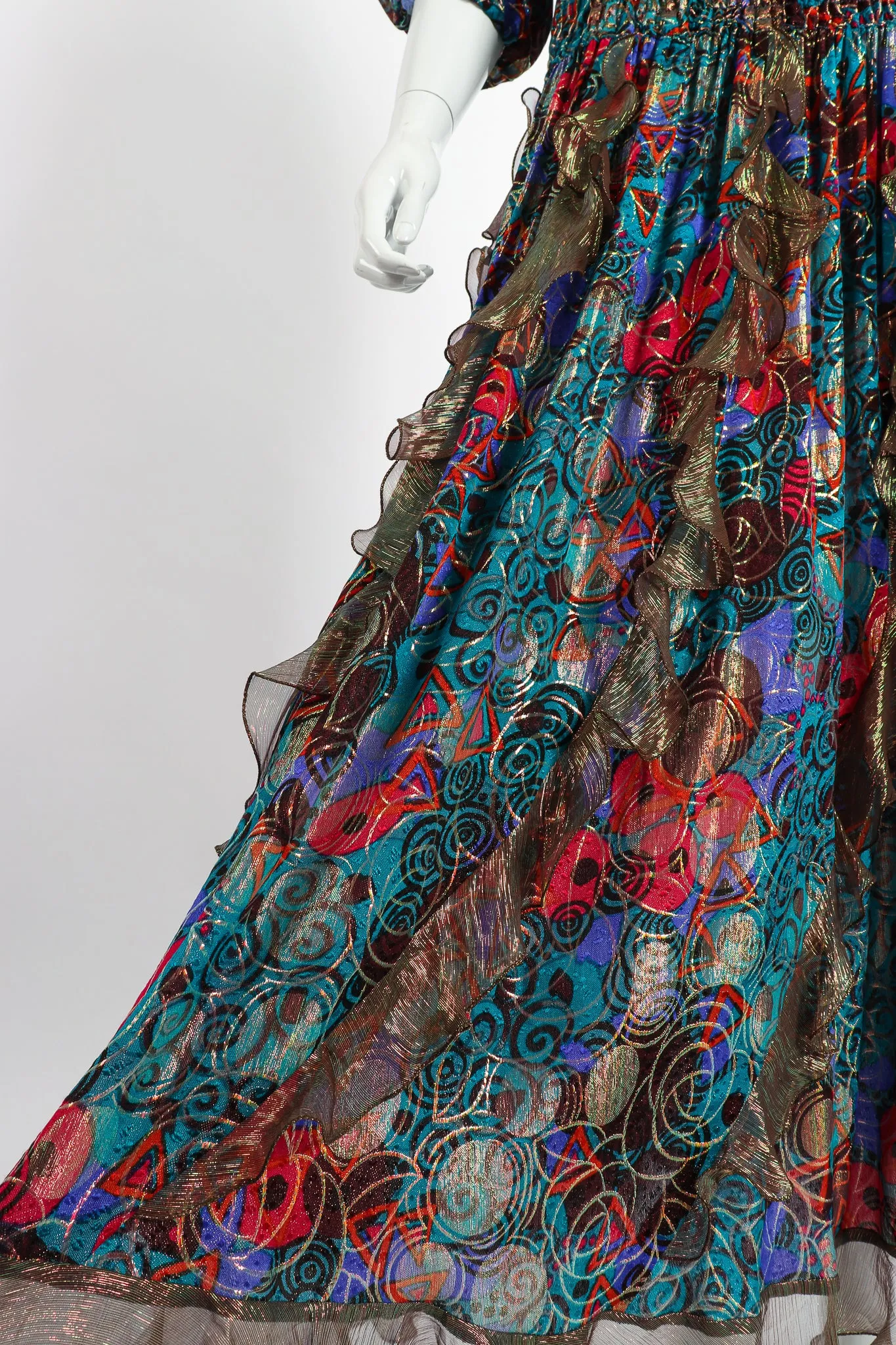 Lamé Ruffle Flutter Dress