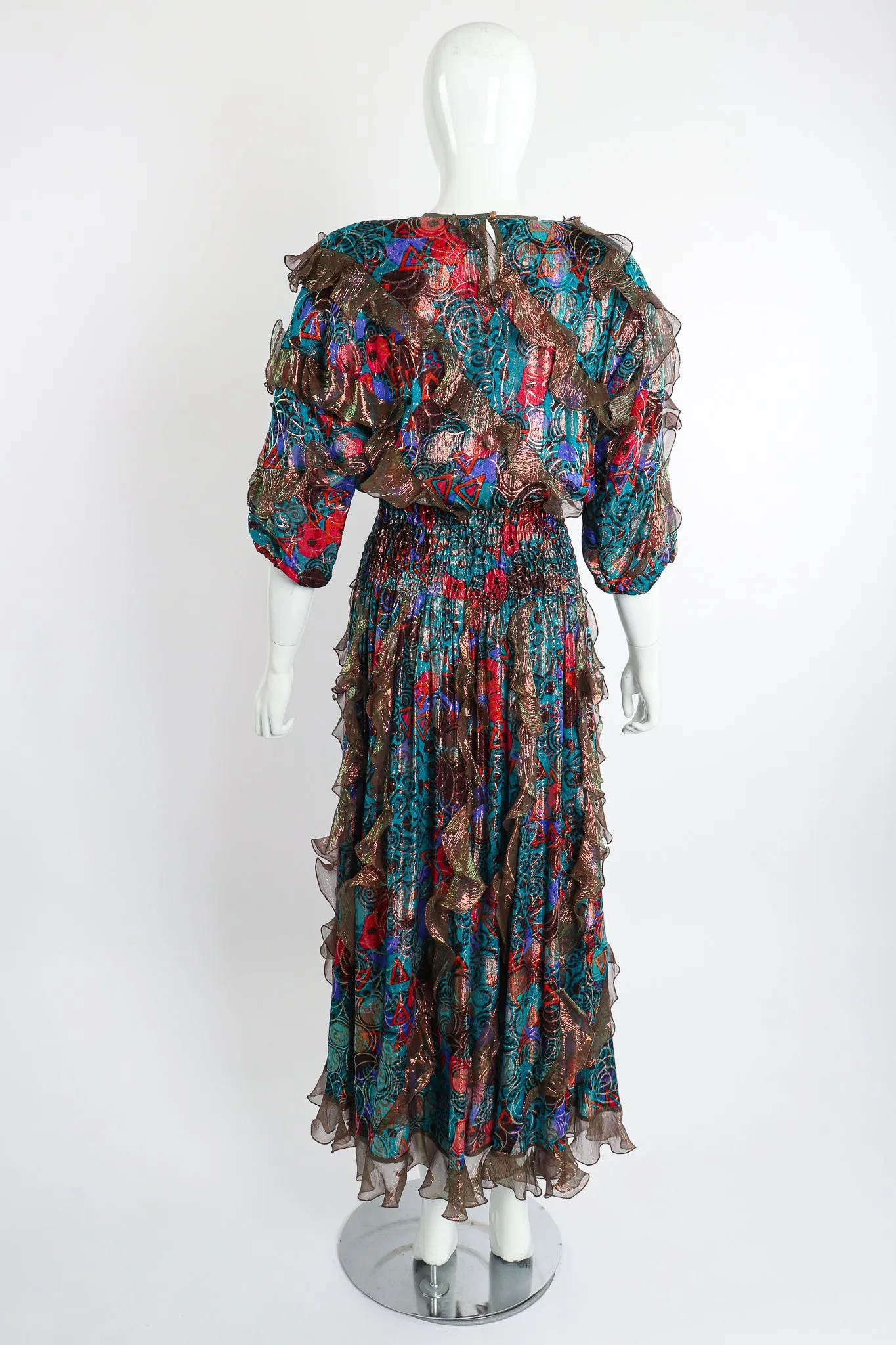 Lamé Ruffle Flutter Dress