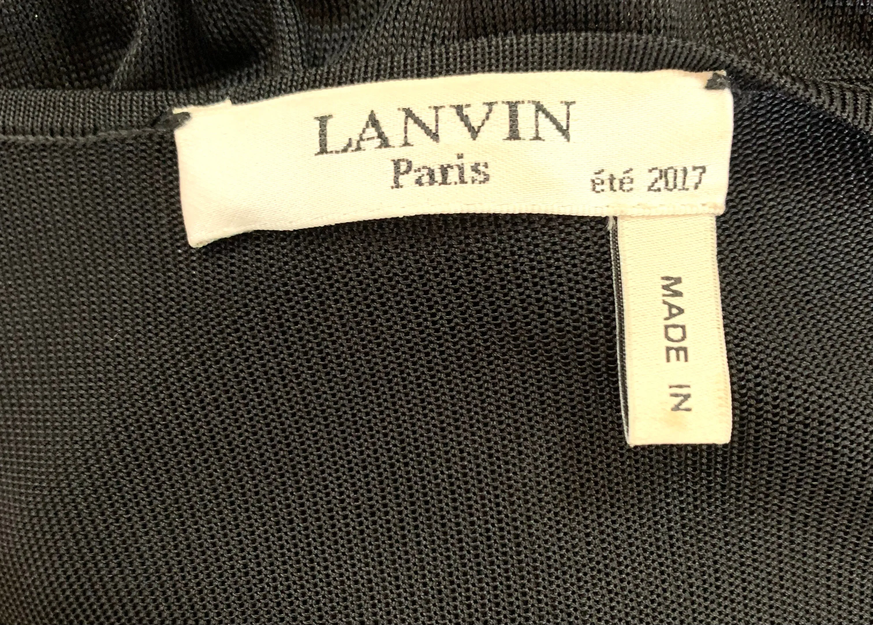 Lanvin 2017  V-Neck Sporty Gold Lurex Dress with Sheer Back