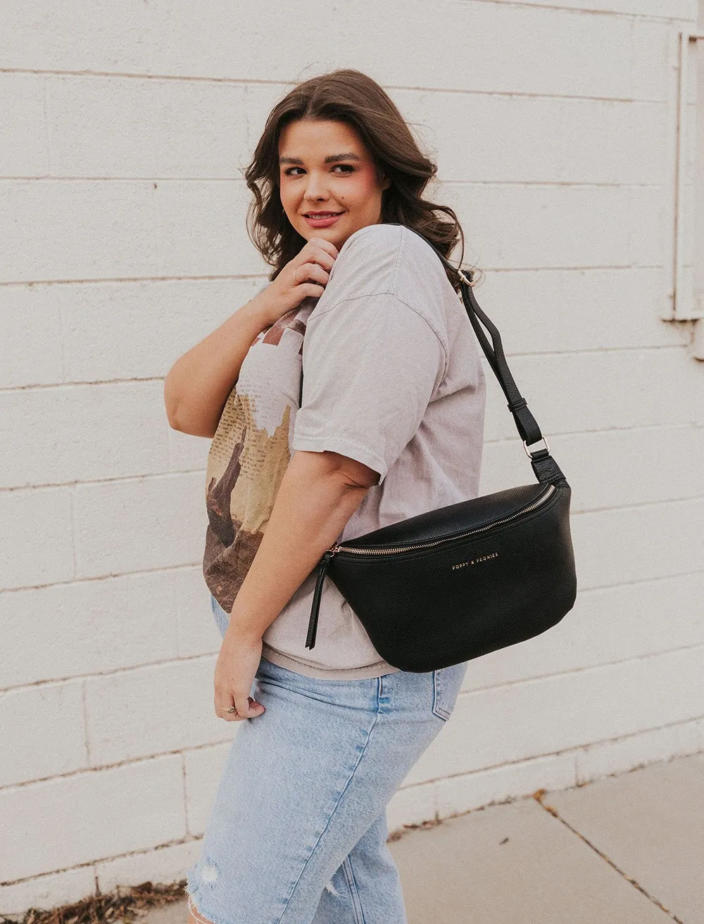 Large Vegan Leather Sidekick Black