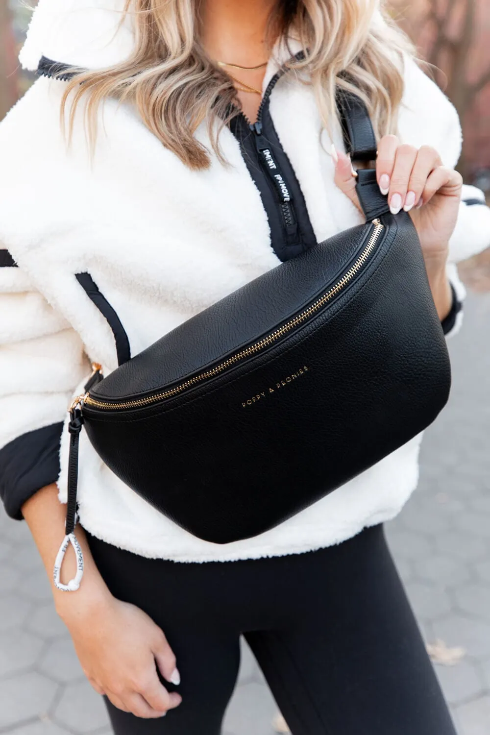 Large Vegan Leather Sidekick Black