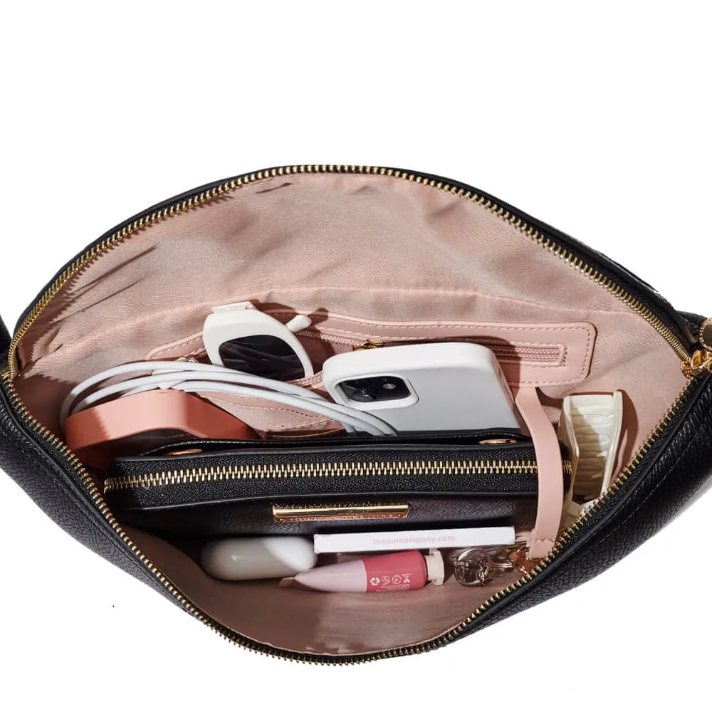 Large Vegan Leather Sidekick Black