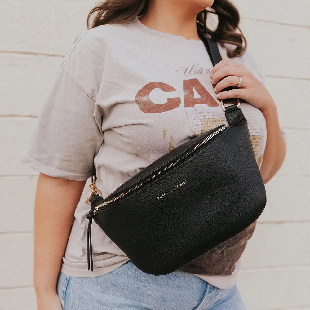Large Vegan Leather Sidekick Black