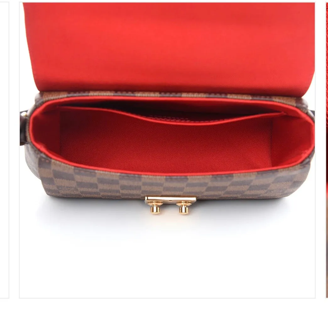 Louis Vuitton Damier Ebene Croisette Bag with crossbody strap and gold hardware - Almost New
