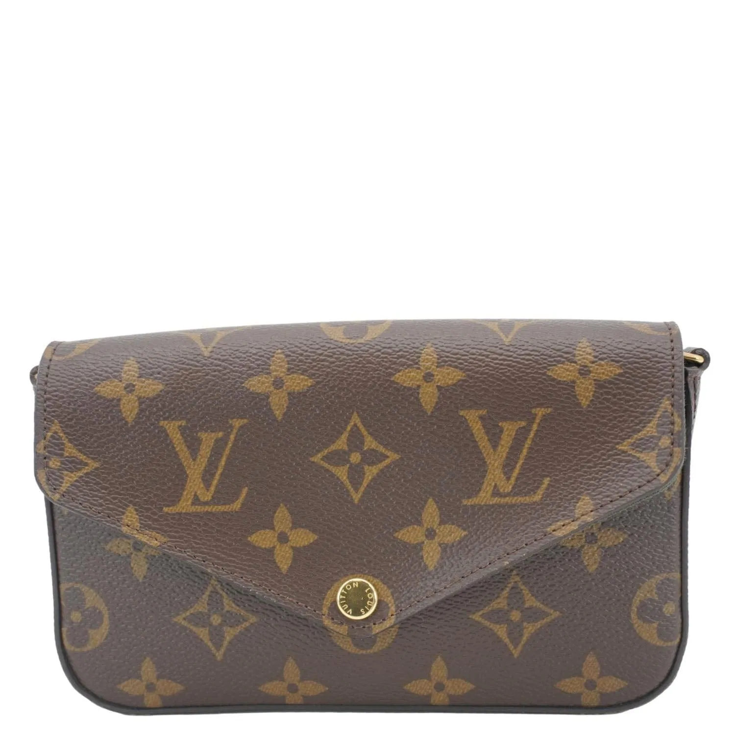 LOUIS VUITTON Felicie Strap & Go Monogram Canvas Crossbody Bag Brown