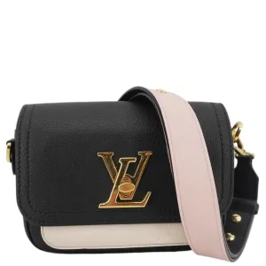 LOUIS VUITTON Lockme Tender Calfskin Leather Shoulder Bag Black