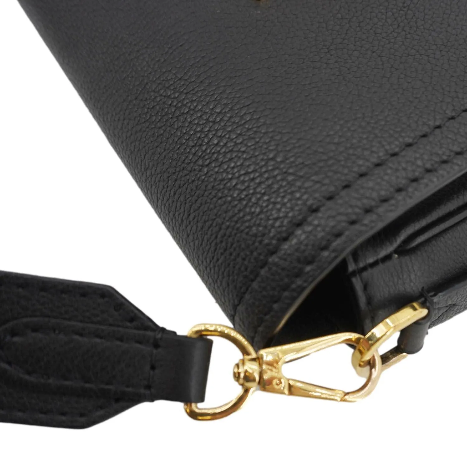 LOUIS VUITTON Lockme Tender Calfskin Leather Shoulder Bag Black